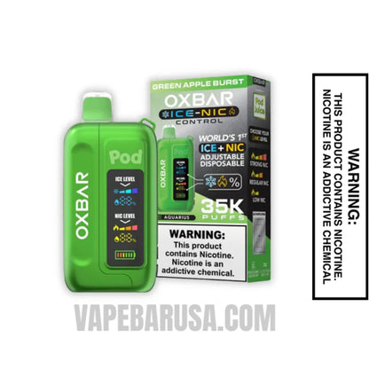 Green Apple Burst OXBAR Ice-Nic Control Disposable Vape With Package Box 