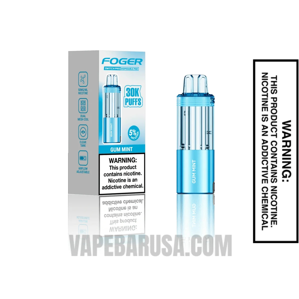 Gum Mint Foger Switch Pro Disposable Vape with Package Box
