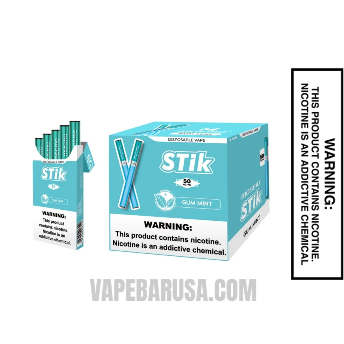 Gum Mint MOSMO Stik 300 Puffs Disposable With Bundle Pack