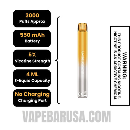 Gummy Bear Voom Mesh 3000 Puffs Disposable Vape Specifications