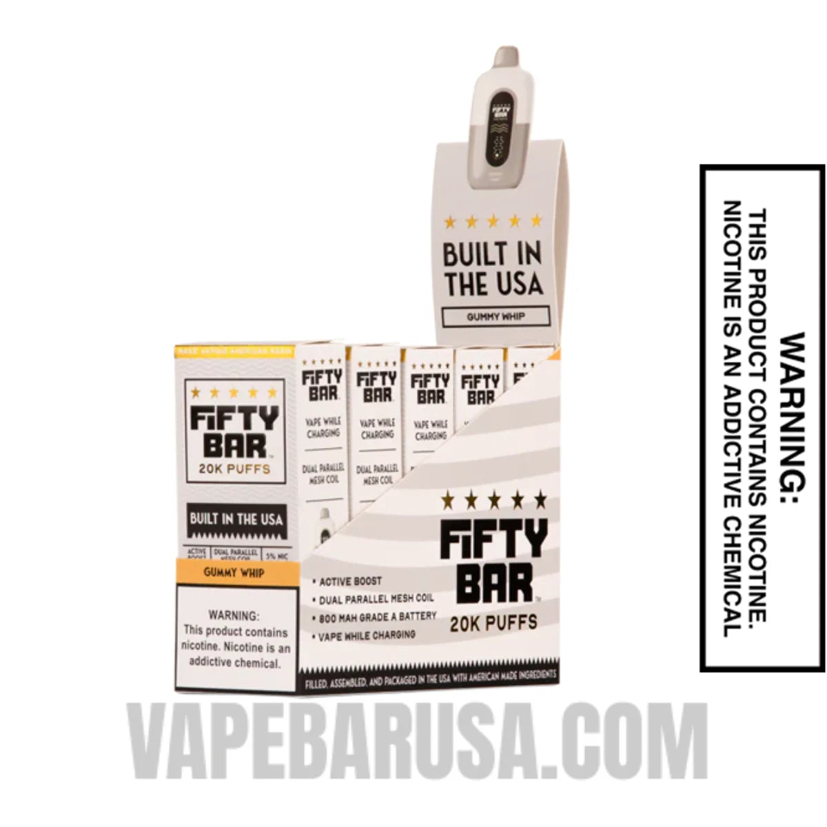 Gummy Whip Fifty Bar 20k Disposable Vape With Bundle Pack