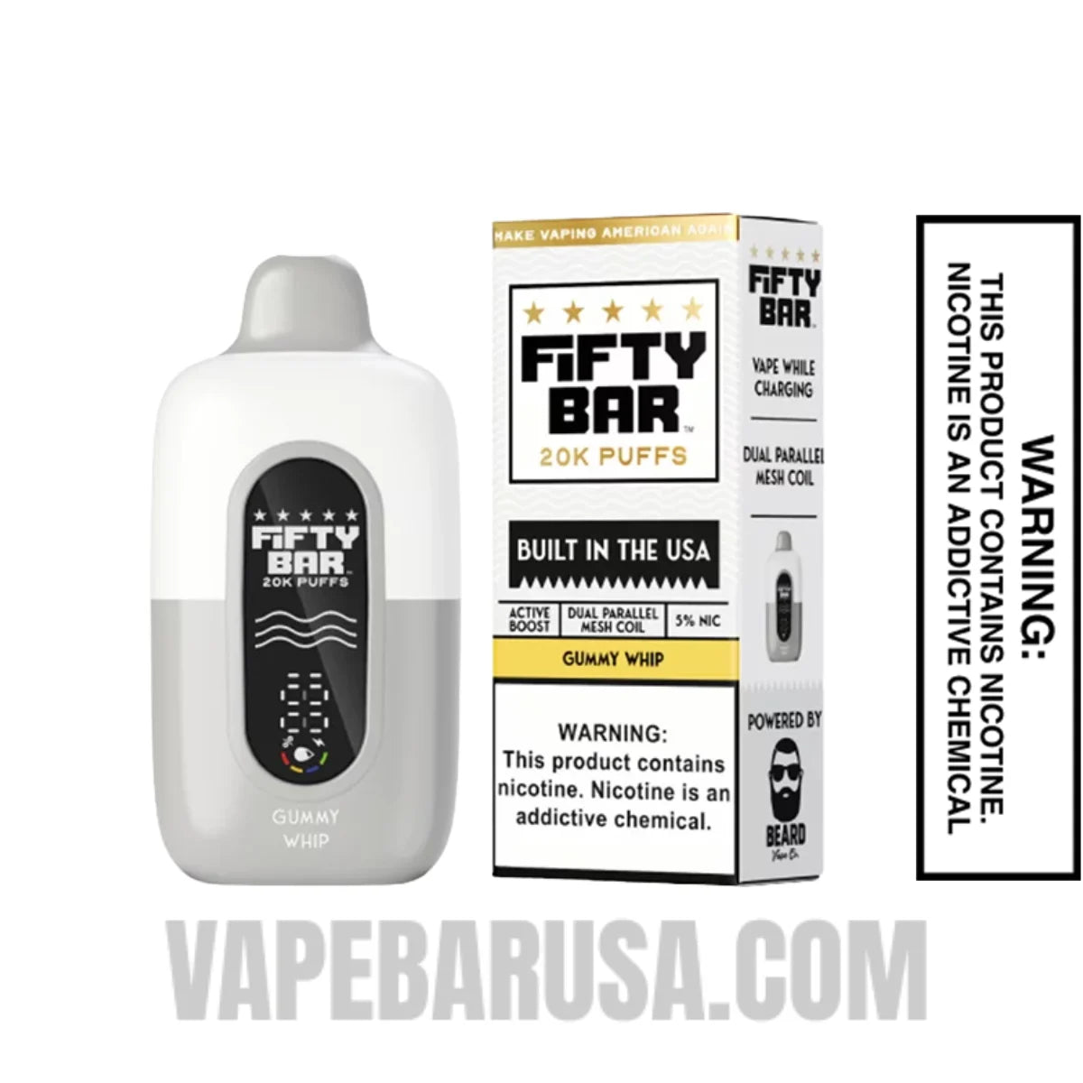 Gummy Whip Fifty Bar 20k Disposable Vape With Package Box
