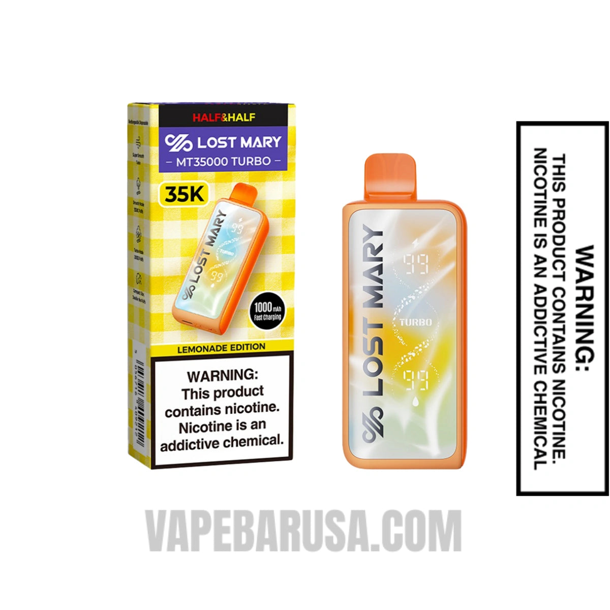 Half & Half Lost Mary MT35000 Turbo Disposable Vape with package box