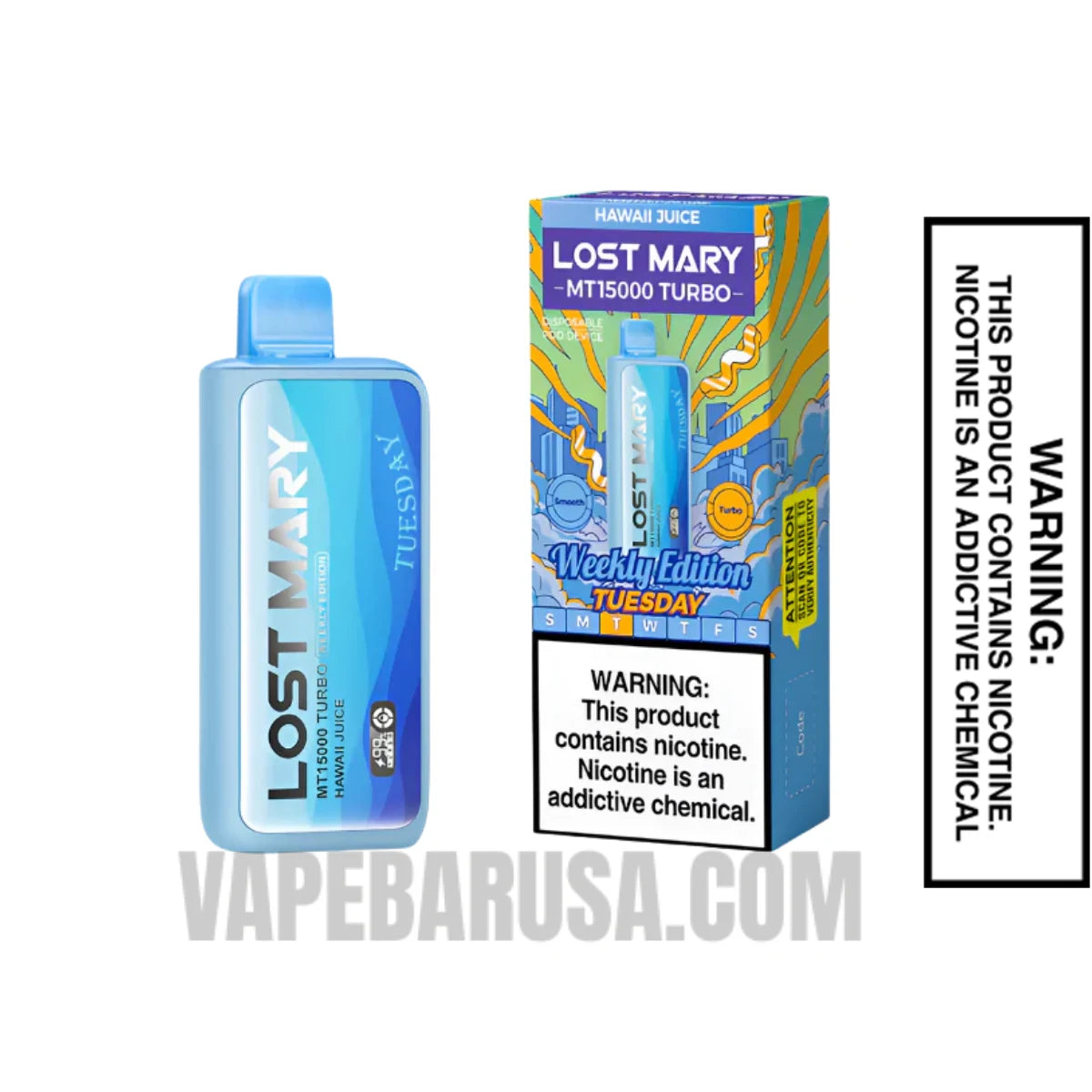 Hawaii Juice Lost Mary MT15000 Disposable Vape With Package Box