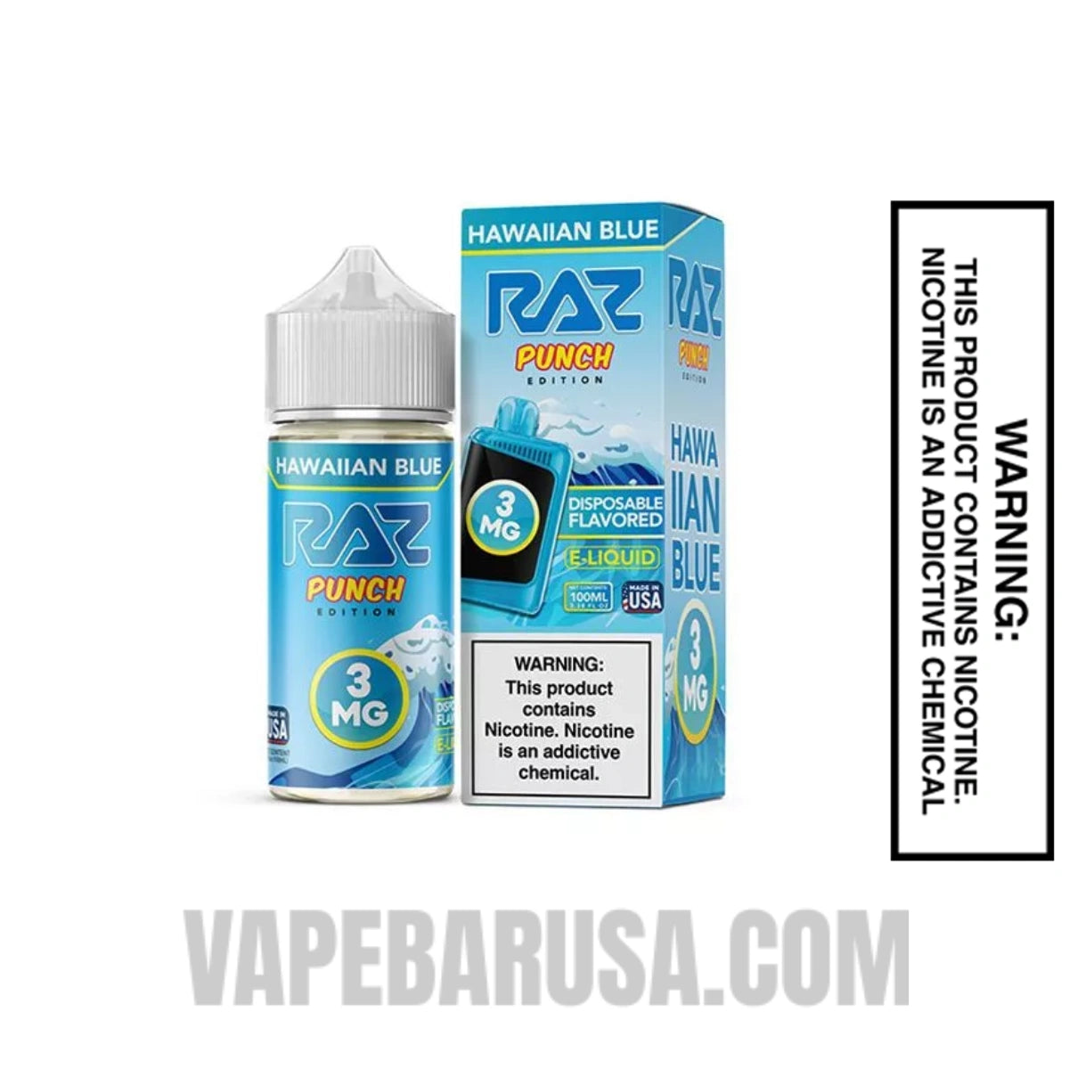 Hawaiian Blue RAZ Vape Juice 100 ML With Package Box 