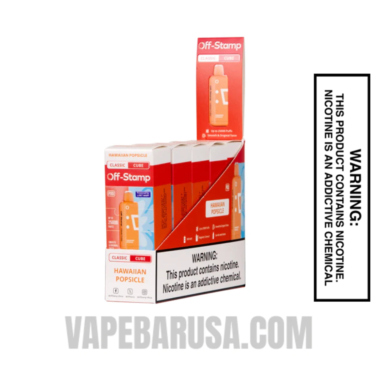 Hawaiian Pop Off Stamp Classic Cube 25K Disposable Pod With bundle Pack