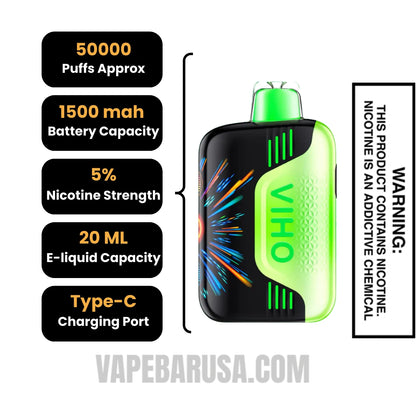 Hawaiian Punch VIHO TRX 50K Disposable Vape Specifications