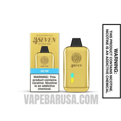 Ice Pop Gold Bar 24Seven Disposable Vape with Package Box