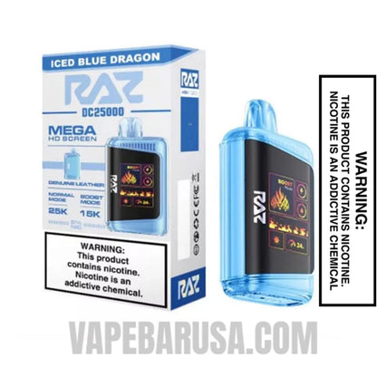 Iced Blue Dragon RAZ DC25000 Disposable Vape With Package Box