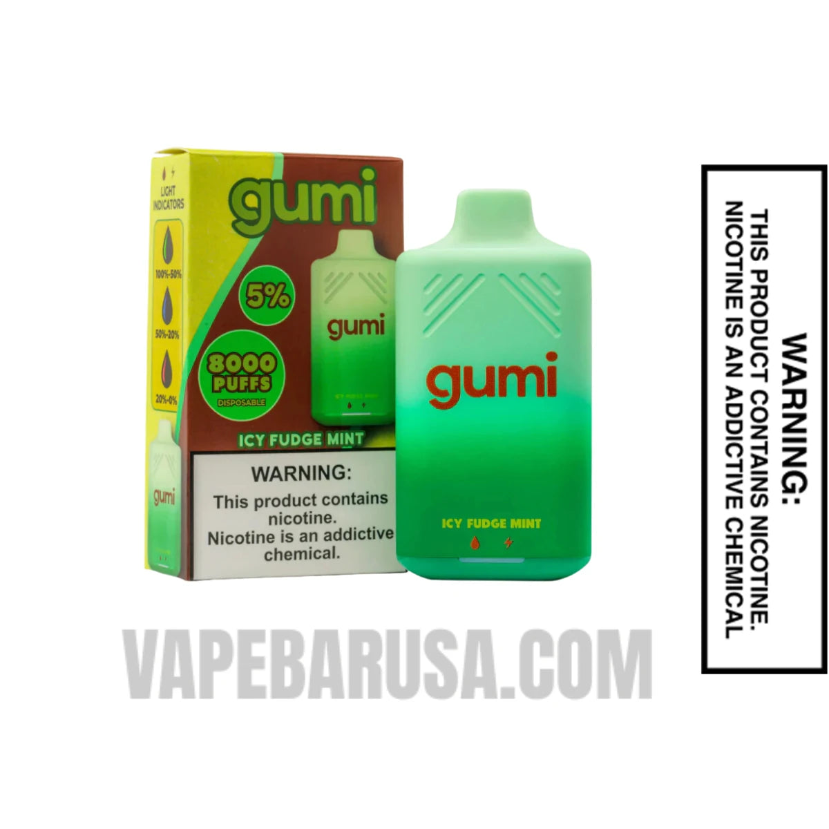 Icy Fudge Mint Gumi Bar Disposable Vape 8000 Puffs With Package Box