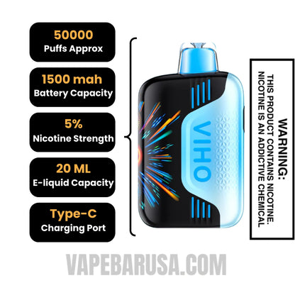 Icy Mint VIHO TRX 50K Disposable Vape Specifications