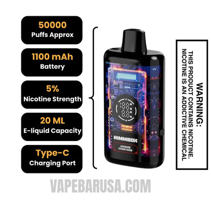 Jasmine Honeydew Nimmbox MECHA 50K Disposable Vape Specifications