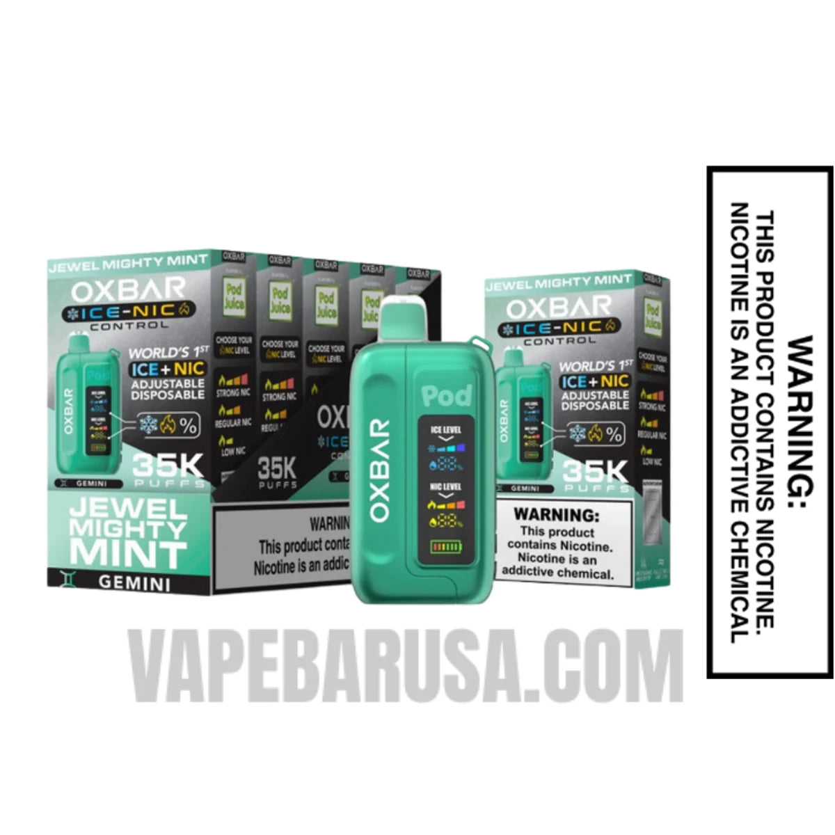 Jewel Mighty Mint OXBAR Ice-Nic Control Disposable Vape With Bundle Pack