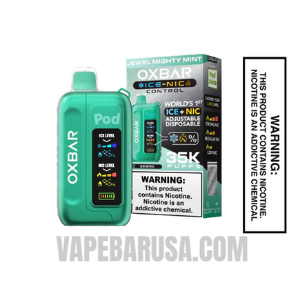 Jewel Mighty Mint OXBAR Ice-Nic Control Disposable Vape With Package Box