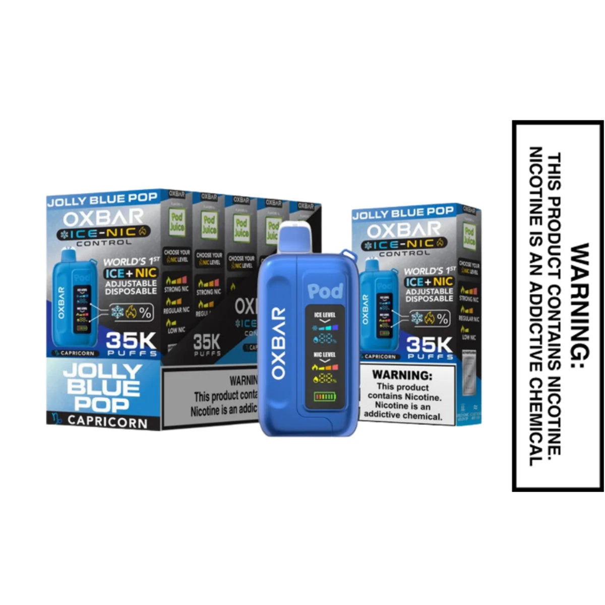 Jolly Blue Pop OXBAR Ice-Nic Control Disposable Vape With Bundle Pack