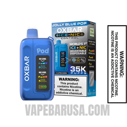 Jolly Blue Pop OXBAR Ice-Nic Control Disposable Vape With Package Box