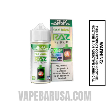 Jolly Watermelon RAZ Vape Juice 100 ML With Package Box