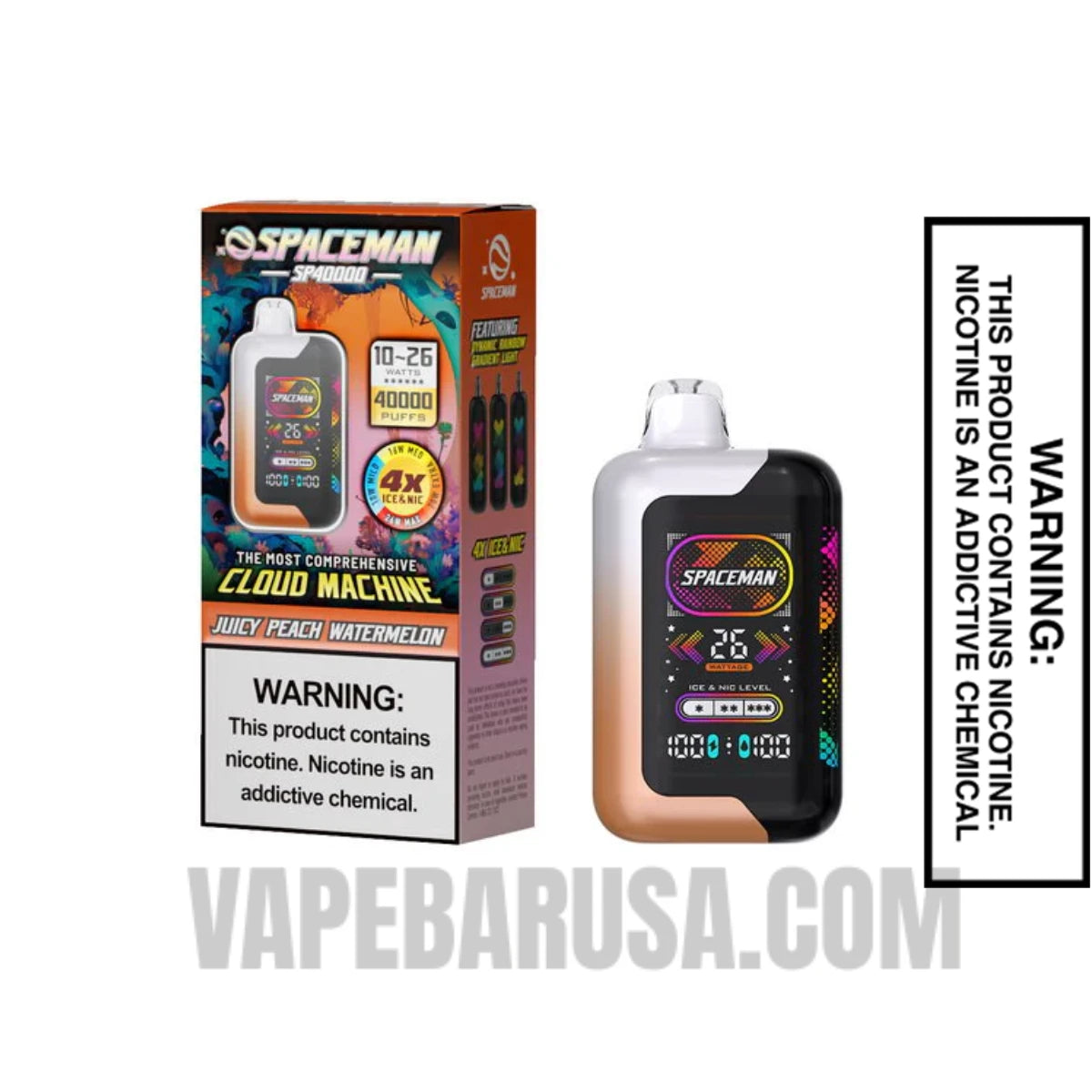 Juicy Peach Watermelon Spaceman SP40000 Disposable Vape With Package Box
