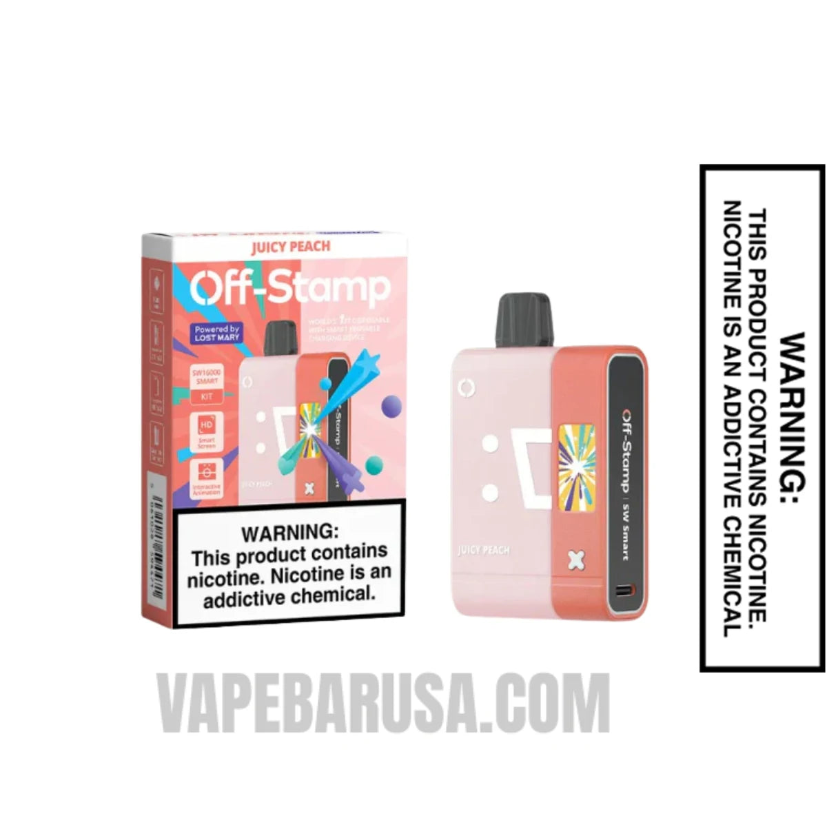 Juicy Peach Off Stamp SW16000 Disposable Vape Kit With Package Box