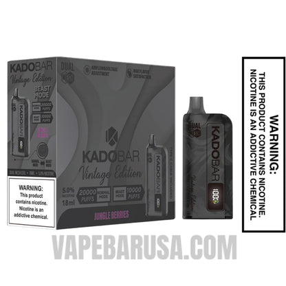 Jungle Berries Kado Bar Vintage Edition 20000 Puffs Disposable Vape With Bundle Pack 