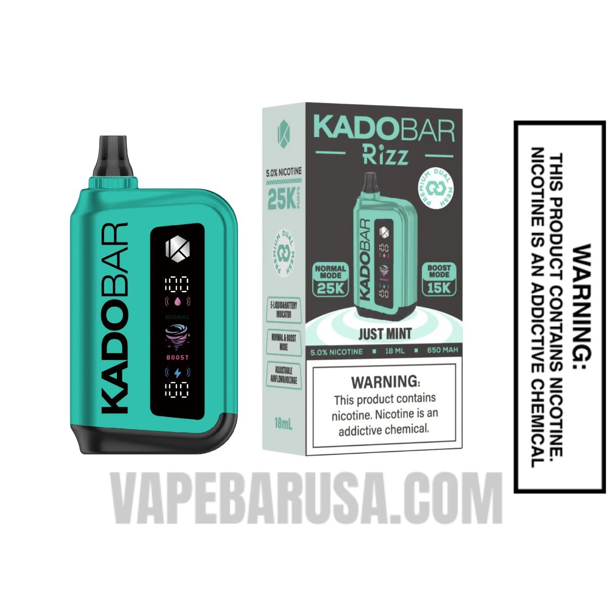 Just Mint Kado Bar Rizz 25000 Disposable Vape With Package Box 