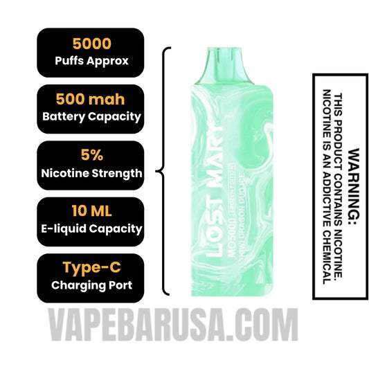 Kiwi Dragon Duo Ice Lost Mary MO5000 Frozen Edition Vape