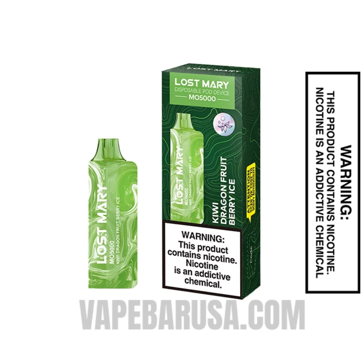 Kiwi Dragon Fruit Berry Ice Lost Mary MO5000 Vape With Package Box