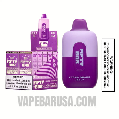 Kyoho Grape Jelly Fifty Bar Disposable Vape 6500 Puffs With Bundle Pack