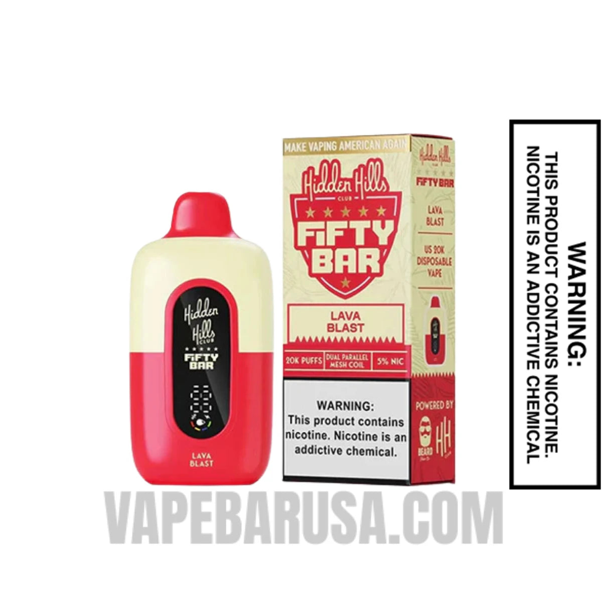 Lava Blast Hidden Hills X Fifty Bar 20K Vape With Package Box