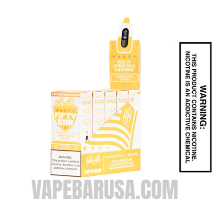 Lemon Cake Dough Hidden Hills X Fifty Bar 20k Disposable Vape With Bundle Pack