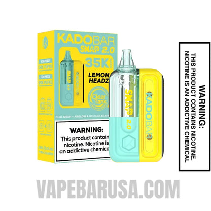 Lemon Headz Kado Bar Snap 2.0 35K Disposable Vape Kit with Package Box