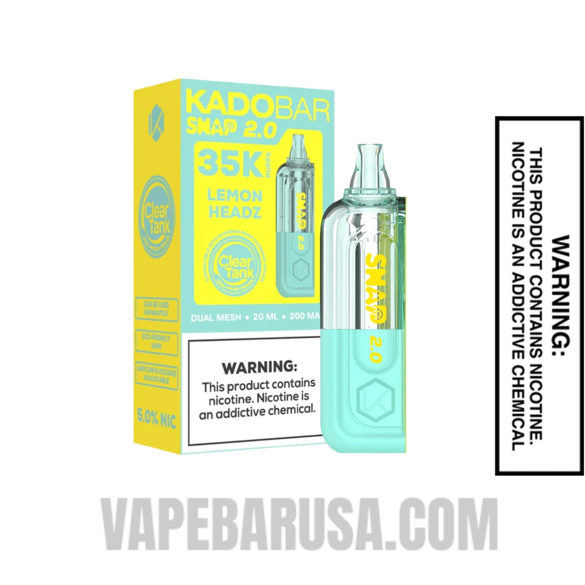 Lemon Headz Kado Bar Snap 2.0 35K Disposable Vape Pod with Package Box