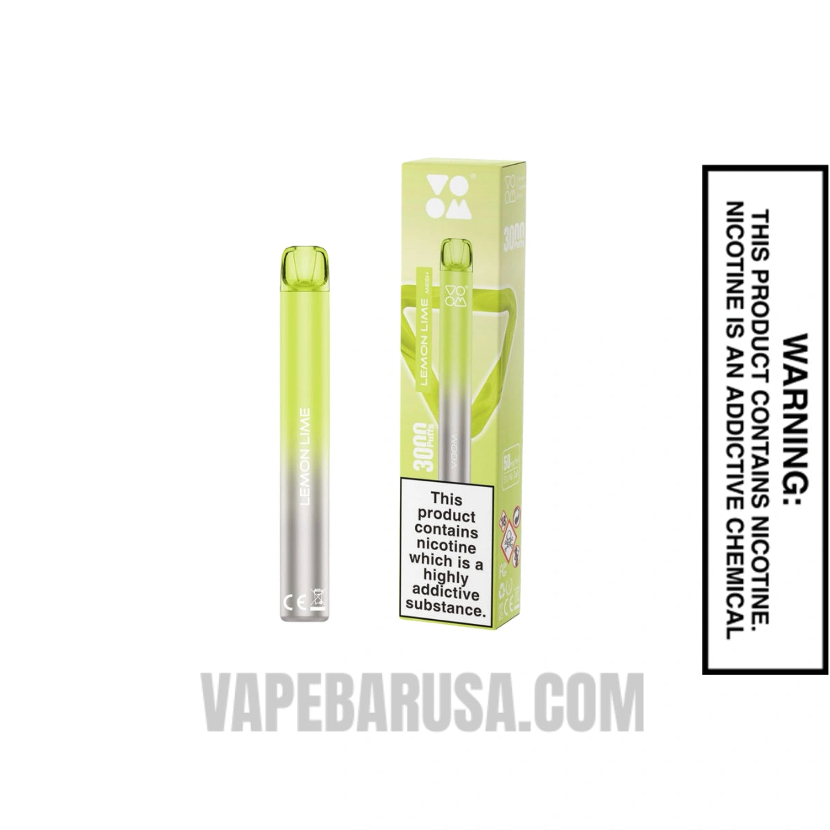Lemon Lime Voom Mesh 3000 Puffs Disposable Vape With Package Box