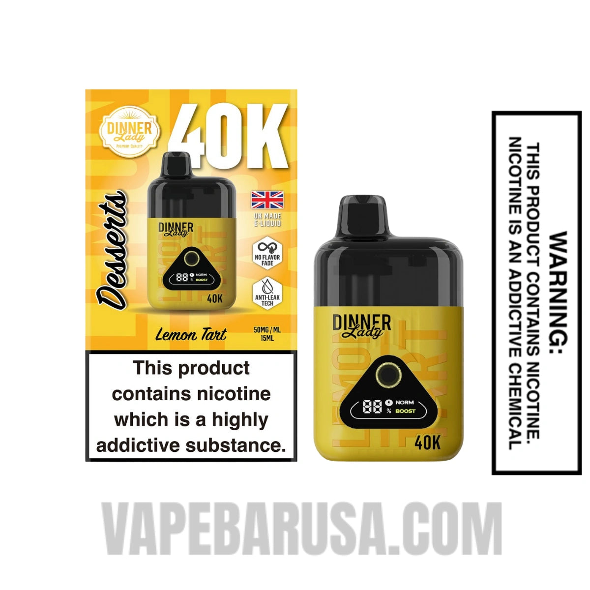 Lemon Tart Dinner Lady 40K Disposable Vape With Package Box