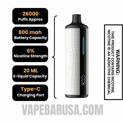 Lemon Mint Lost Mary x Urban Tale E Hookah Disposable Vape Specifications