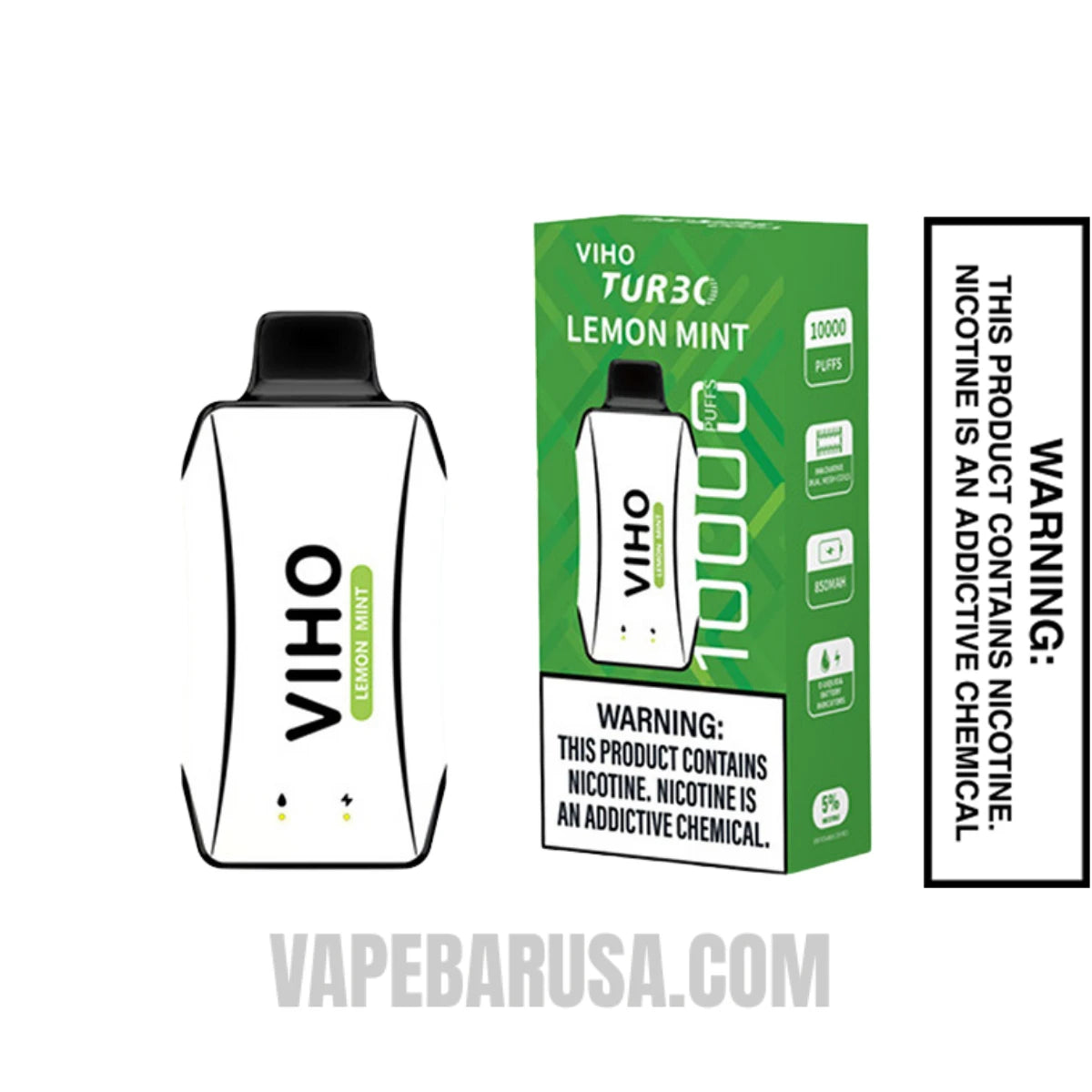 Lemon Mint VIHO Turbo Vape 10000 Puffs With Package Box