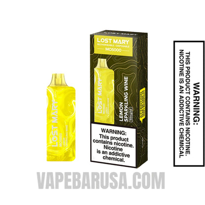 Lemon Sparkling Wine Lost Mary MO5000 Disposable Vape With Package Box