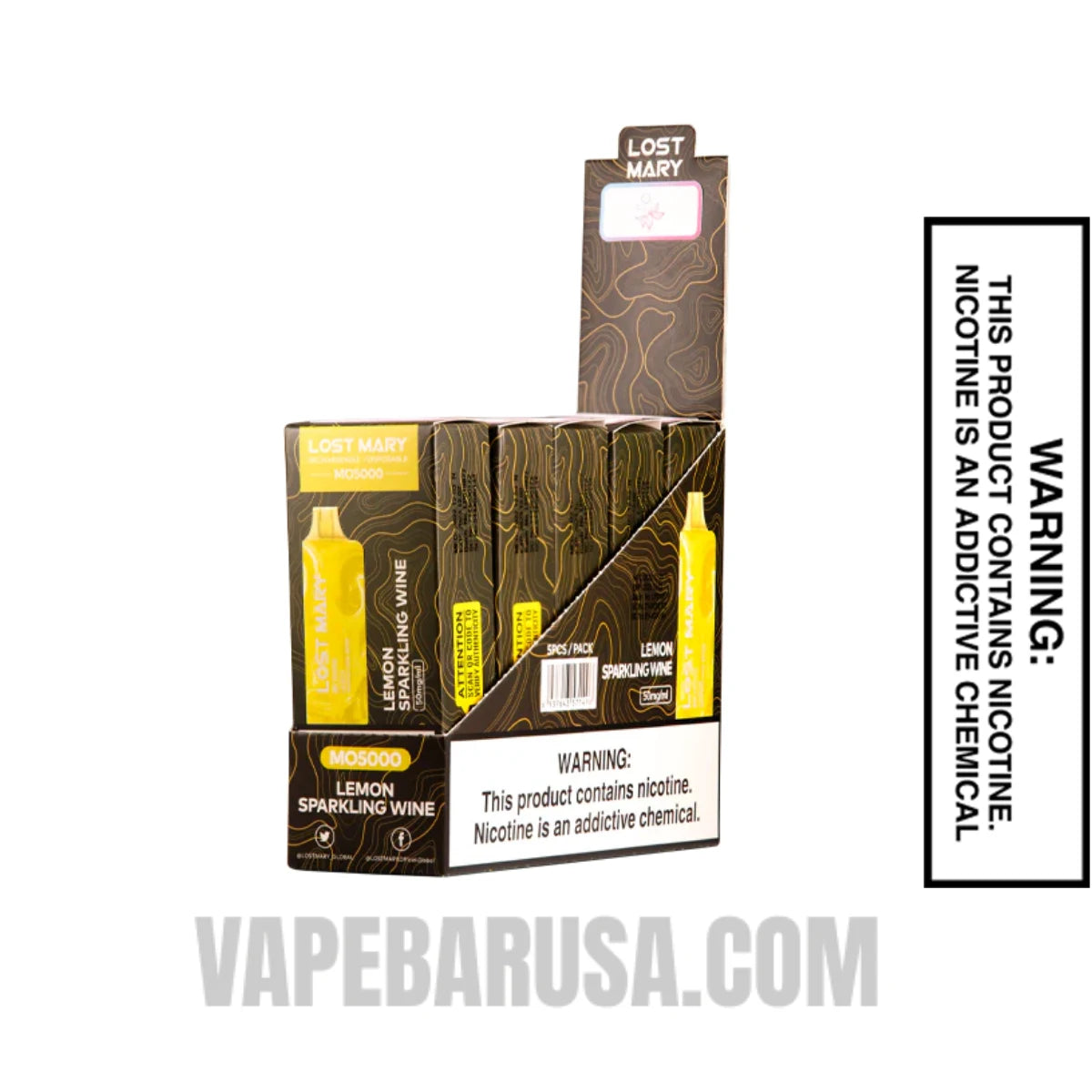 Lemon Sparkling Wine Lost Mary MO5000 Disposable Vape With bundle Box