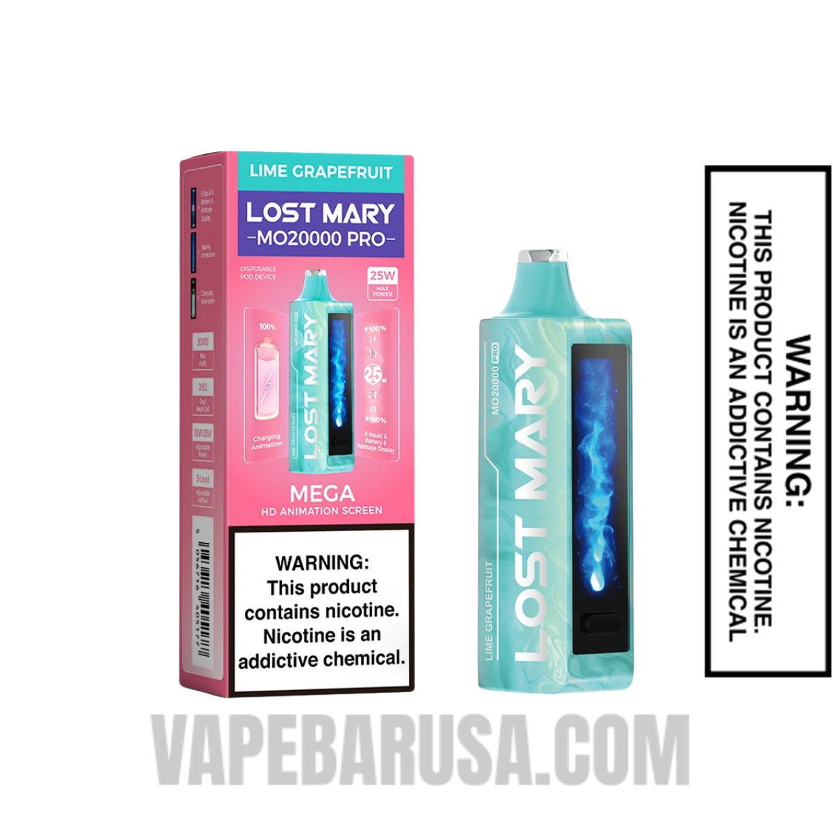 Lime Grapefruit Lost Mary MO20000 PRO Diposable Vape with Package box