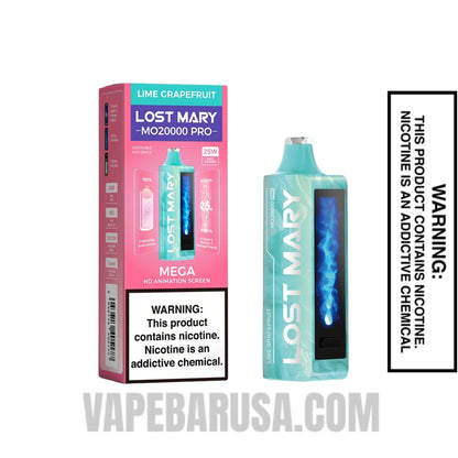 Lime Grapefruit Lost Mary MO20000 PRO Diposable Vape with Package box