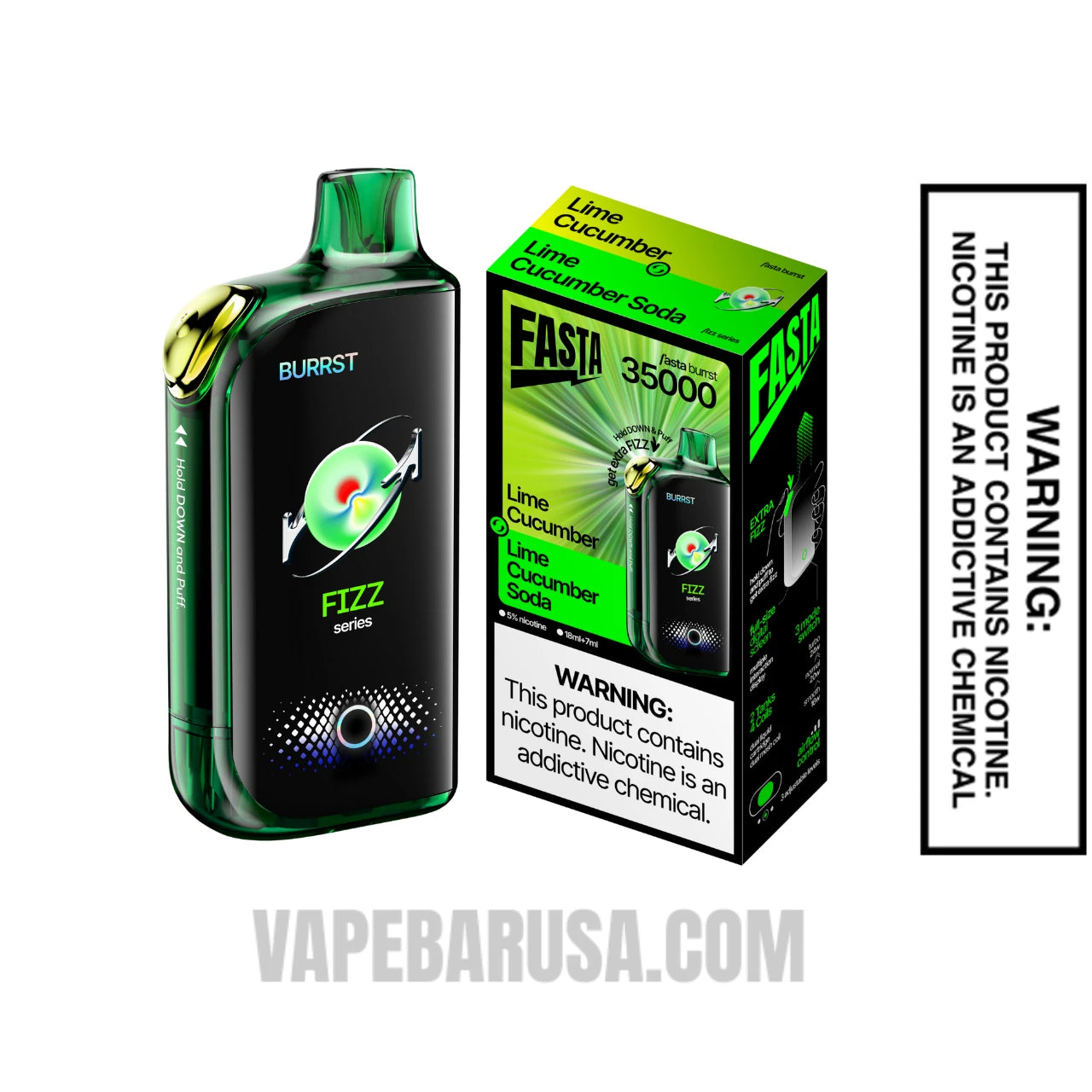 Lime Cucumber Soda Fasta Burrst 35000 (Fizz Series) Disposable Vape With Package Box