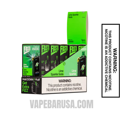 Lime Sparkle Fasta Burrst 35000 (Fizz Series) Vape With Bundle Pack