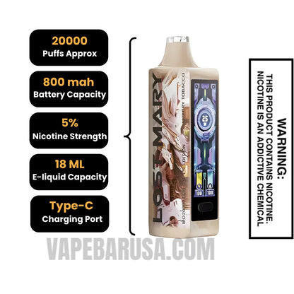Luxury Tobacco Lost Mary MO20000 Pro Disposable Vape Specifications