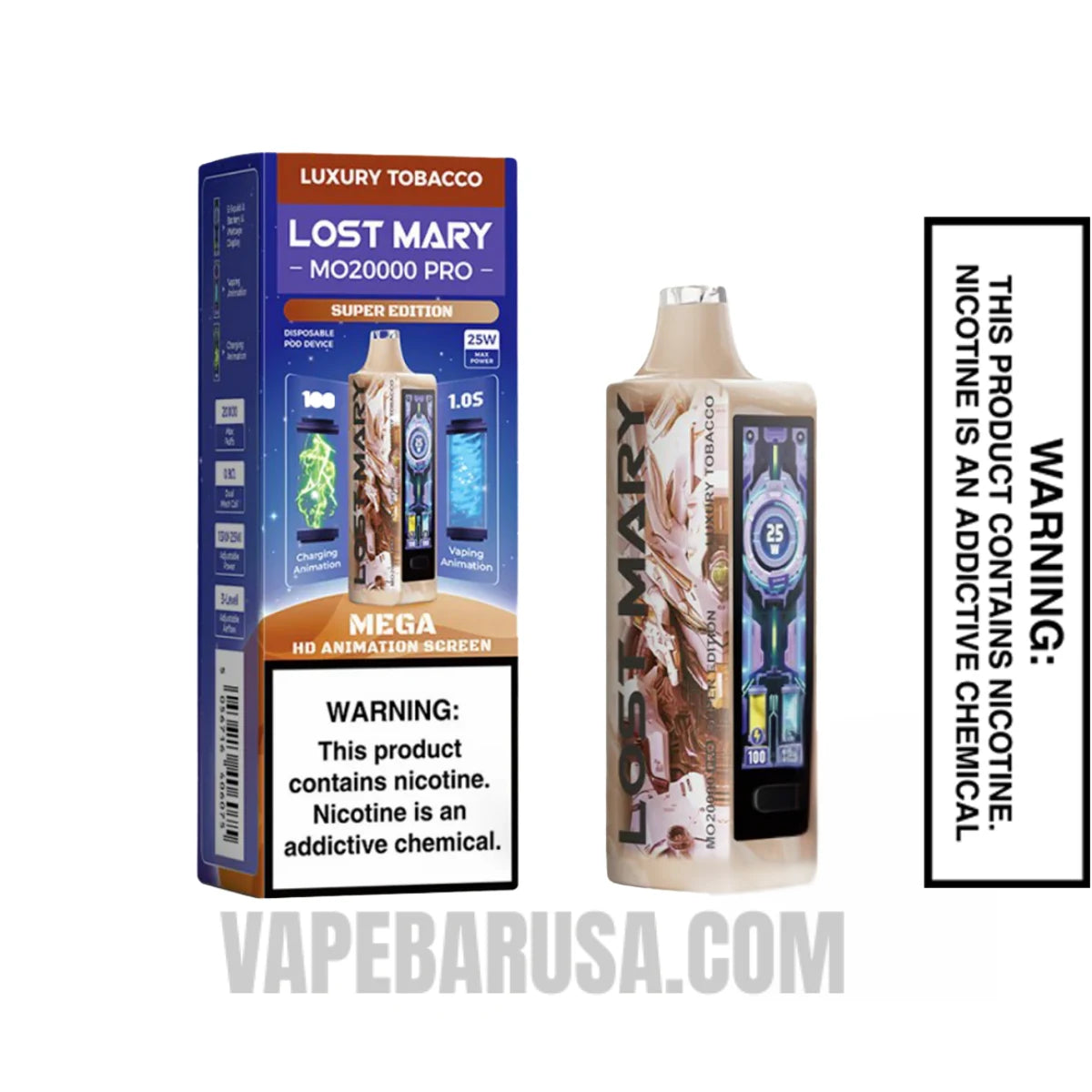 Luxury Tobacco Lost Mary MO20000 Pro Disposable Vape With Package Box