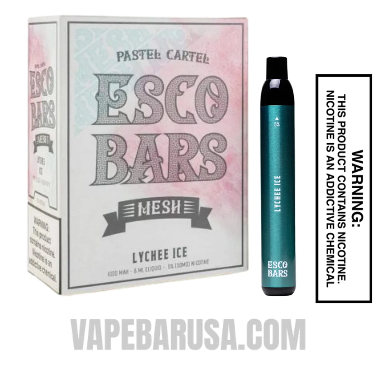 Lychee Ice Esco Bars 2500 Puffs Disposable Vape with Bundle Pack