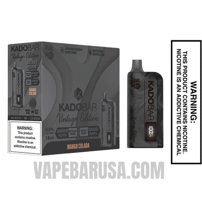 Mango Colada Kado Bar Vintage Edition 20000 Puffs Disposable Vape With Bundle Pack