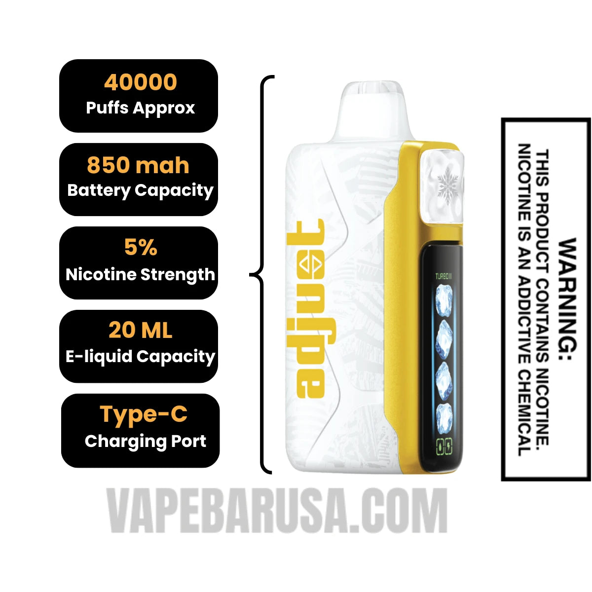 Mango Magic Adjust MyCool 40K Disposable Vape Specifications