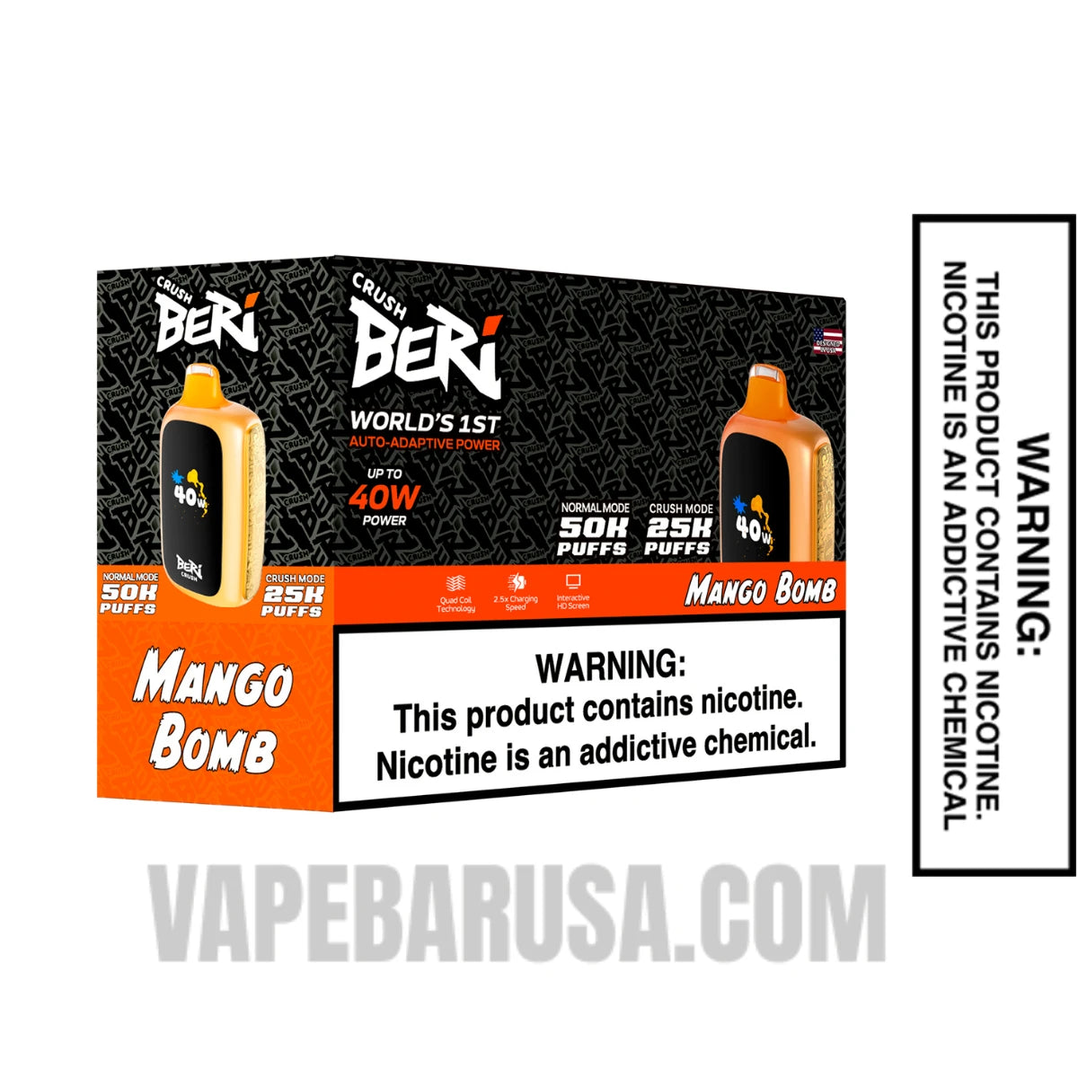 Mango Bomb Beri Crush 50K Disposable Vape with bundle box