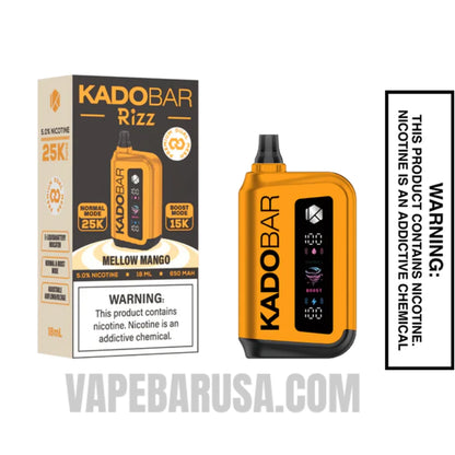 Mellow Mango Kado Bar Rizz 25000 Disposable Vape With Package Box
