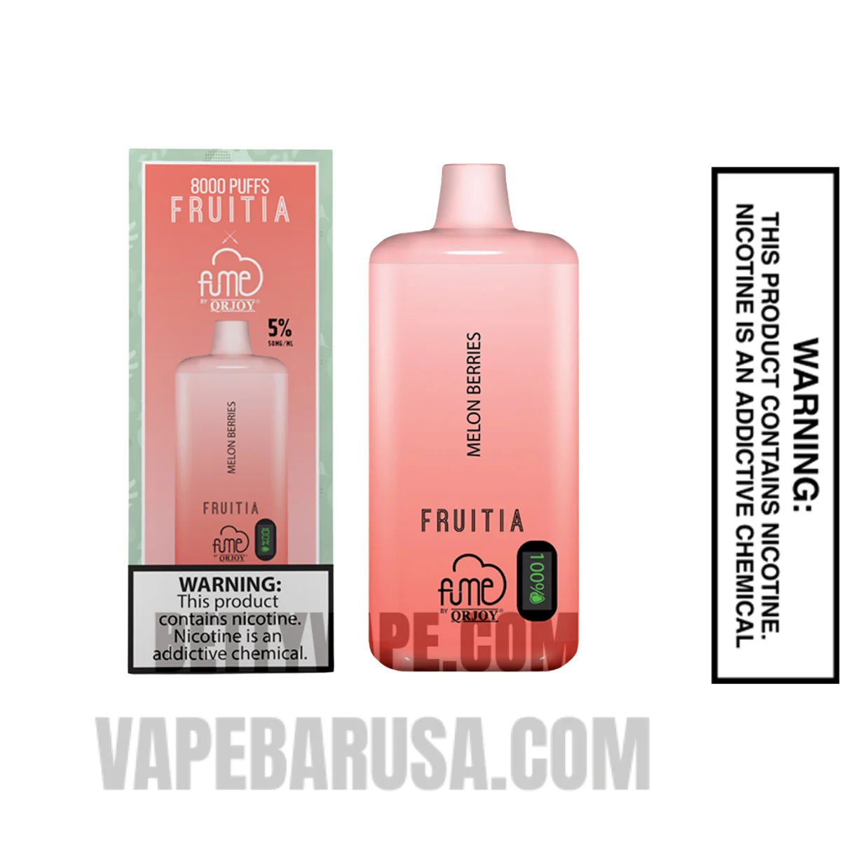 Melon Berries Fruitia X Fume Disposable Vape 8000 Puffs With Package Box